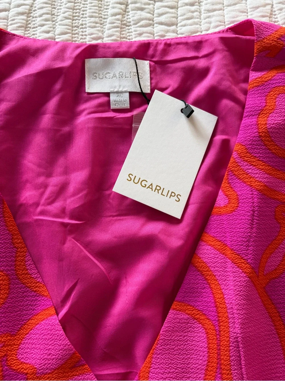 Sugarlips Hot Pink and Orange Swirl Maxi Dress